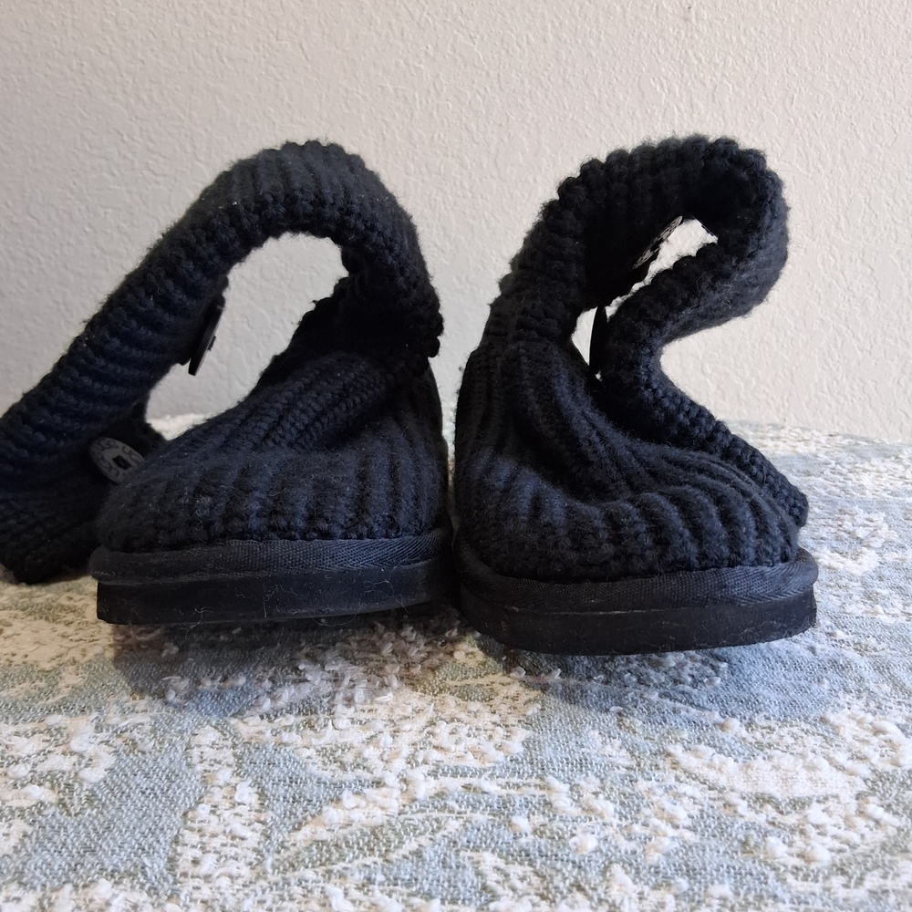UGG Australia Black Cardy Tall Knit Fold-Over Boots Sz 8 Cozy Cozy Classic - Picture 5 of 10